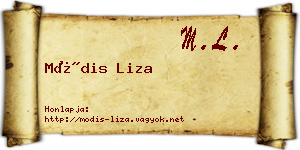 Módis Liza névjegykártya